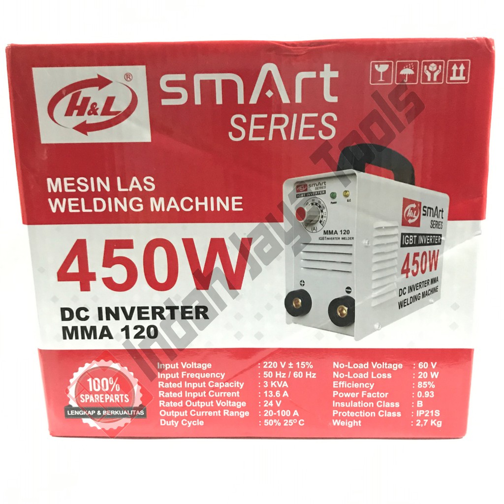 H&L 450 Watt Mesin Travo Las Listrik Inverter MMA 120 A HNL Smart Shopee Indonesia