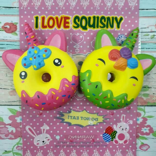 Squishy Termurah Sequisy Skuisi Donat Unicorn Tanduk Lucu Warna Warni
