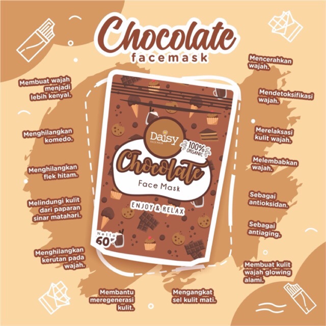 Jual Chocolate Face Mask By Daisy Organic | Shopee Indonesia