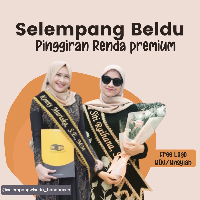 Jual Selempang Wisuda Sidang Skripsi Bordir Bahan Beldu Renda Premium Tebal Dan Cantik Indonesia|Shopee Indonesia