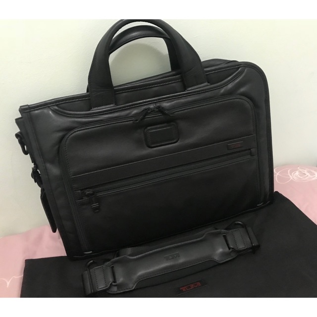 Jual TUMI Alpha 2 Slim Deluxe Portfolio Leather briefcase, RARE, NEW