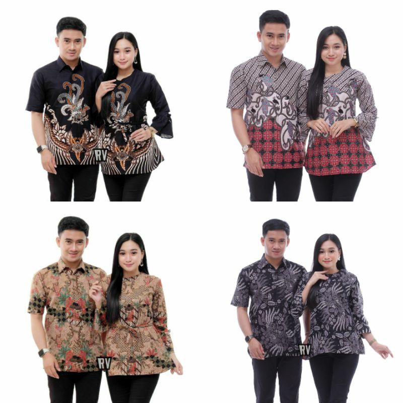 Jual BATIK Couple Batik Hem Dan Blouse Sarimbit Batik Modern