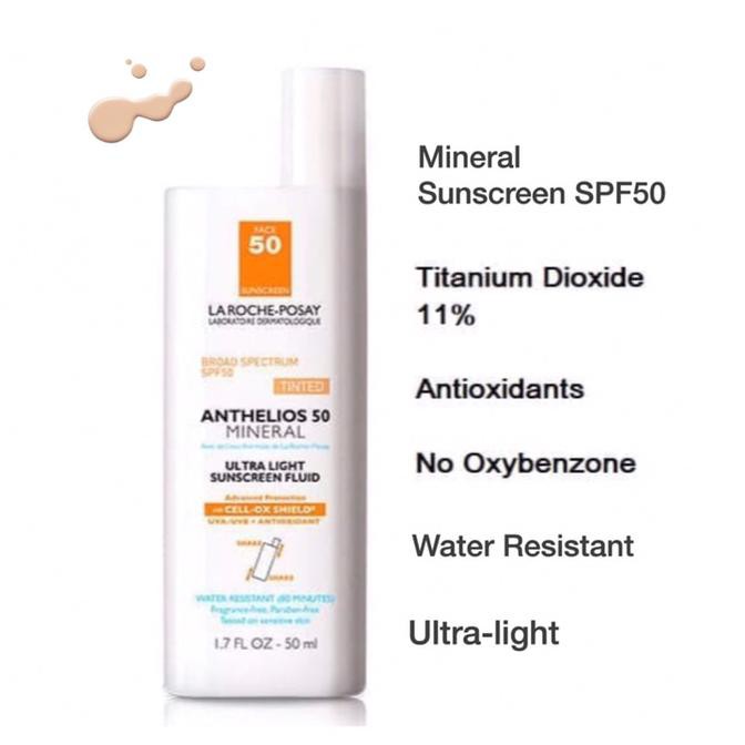 Jual La Roche Posay Anthelios 50 Ultra-Light Tinted Mineral Face Sunscreen | Shopee Indonesia
