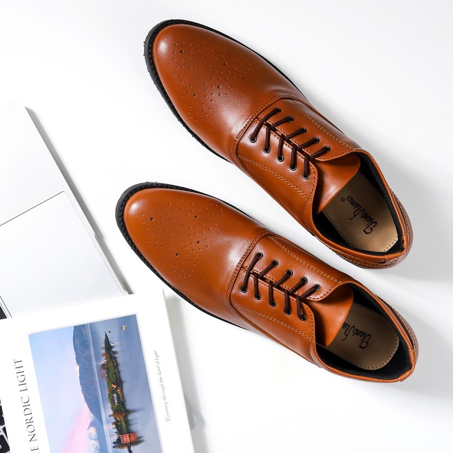 Jual Mavendra Brown | Sepatu Pantofel Coklat Kasual Kerja Formal Fantopel Pantopel Casual | Forind X Giant Flames | Shopee Indonesia