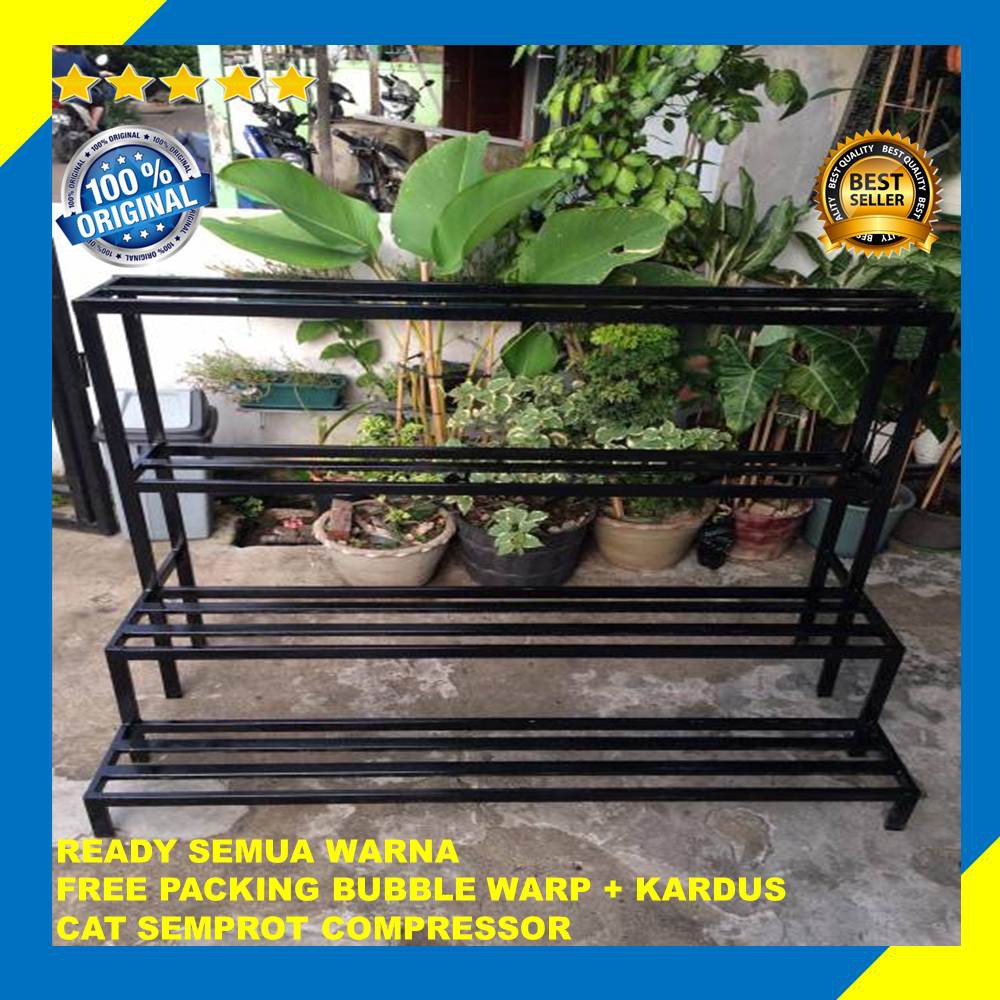 Rak Bunga Besi Holo Minimalis Bertingkat Standing Pot Hollow Susun 4