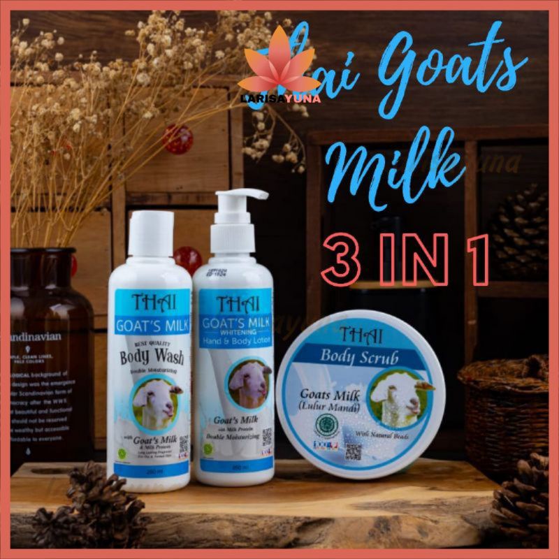 Jual Thai Goat's Milk Paket hemat 3 in 1 ( body wash, body lotion