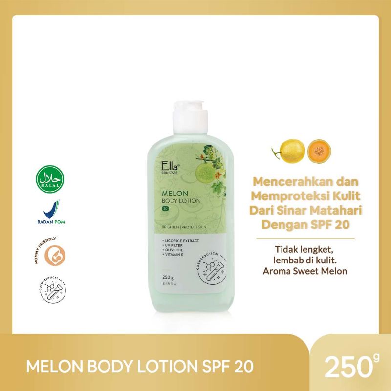 Jual ELLA SKINCARE Whitening Body Lotion SPF 20 MELON with Licorice