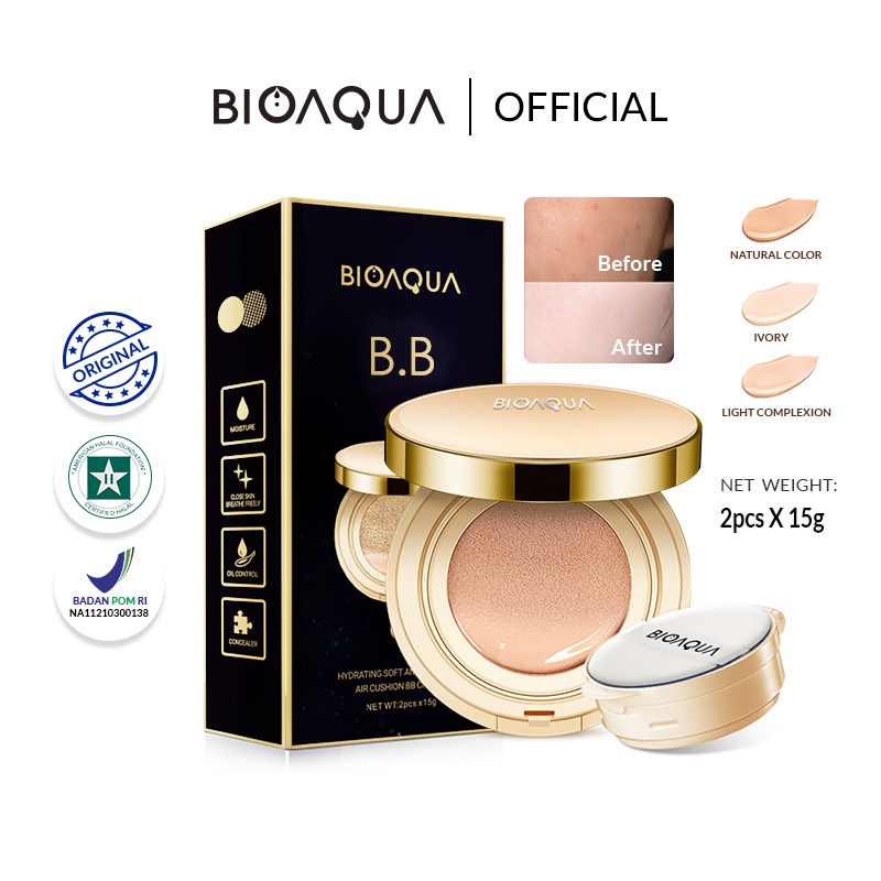 Jual BIOAQUA Air Cushion BB Cream Hydrating Soft And Flawless Natural