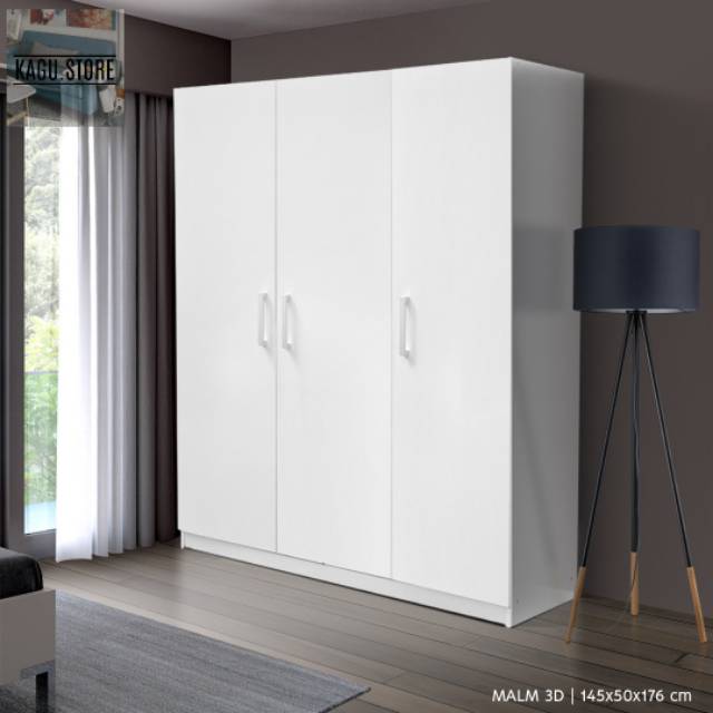 Kagu.store - furniture lemari 3 pintu warna putih polos | Shopee Indonesia