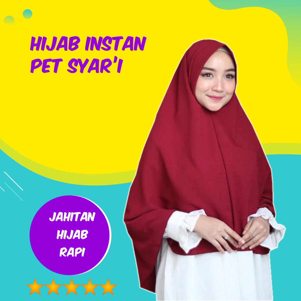 Jilbab Instan Murah Wanita Dewasa Bergo Antem Amira Anti Tembem Jumbo