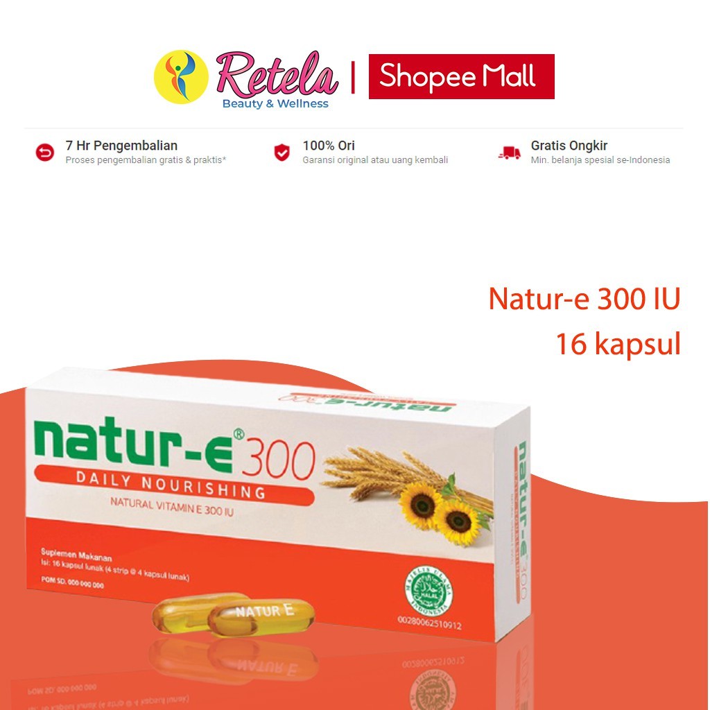 Natur E 300 Iu Suplemen Kulit Isi 16 Soft Capsule Shopee Indonesia
