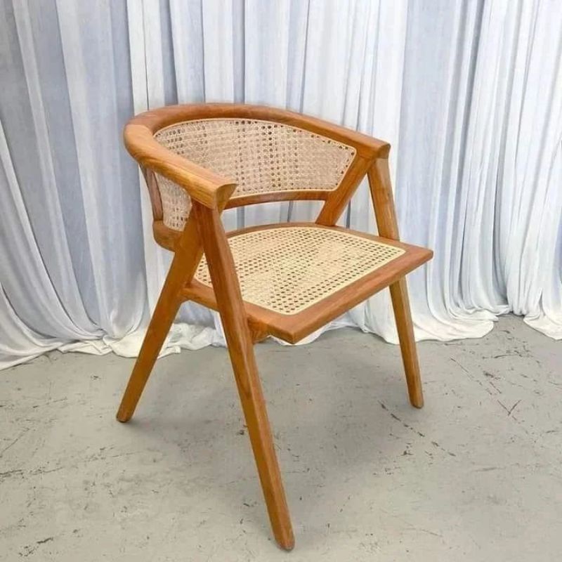 Jual kursi Cafe / Dining Chairs/ full Rotan Chairs Kayu Jati Solid