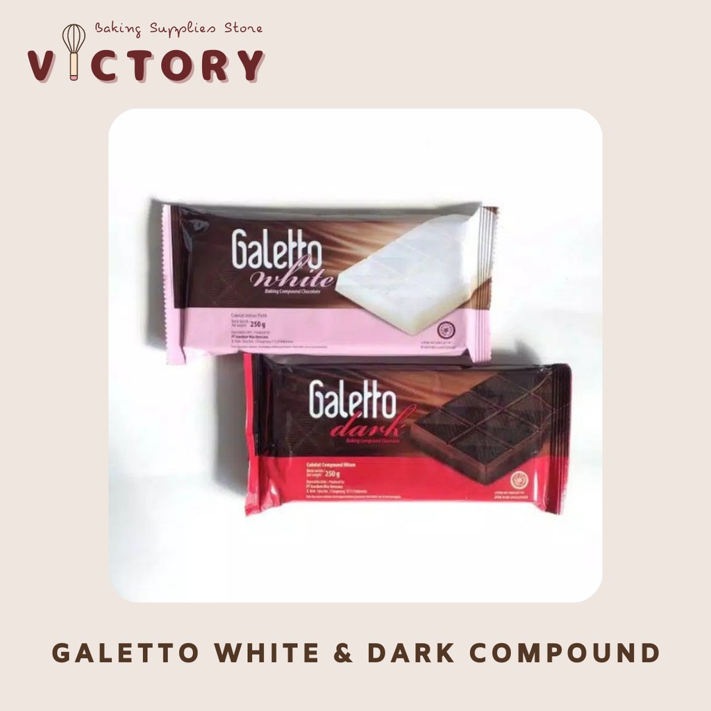 Jual Galetto Baking Compound Chocolate Dark / White 250Gr | Shopee Indonesia