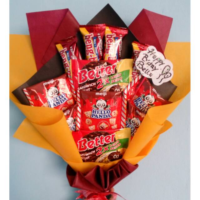 Snack bouquet / bucket snack wisuda/ ultah murah Shopee Indonesia