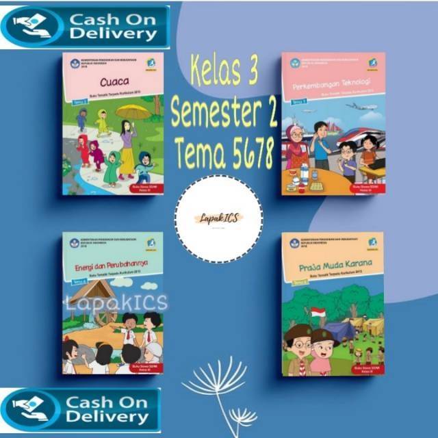 Paket Buku Kelas 3 Semester 2 Tema 5,6,7,8 Revisi 2017