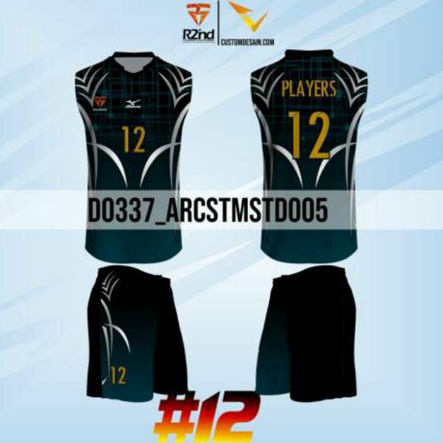 Kostum baju voli singlet merk mizuno bahan kaos volly tebal pe super kengsi  printing motif terbaru | Shopee Indonesia