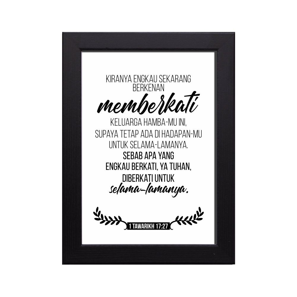1 Tawarikh 17:27 Hiasan Dinding, Pajangan, Poster, Dekorasi, Pigura, Kristen,  Ayat Alkitab | Shopee Indonesia