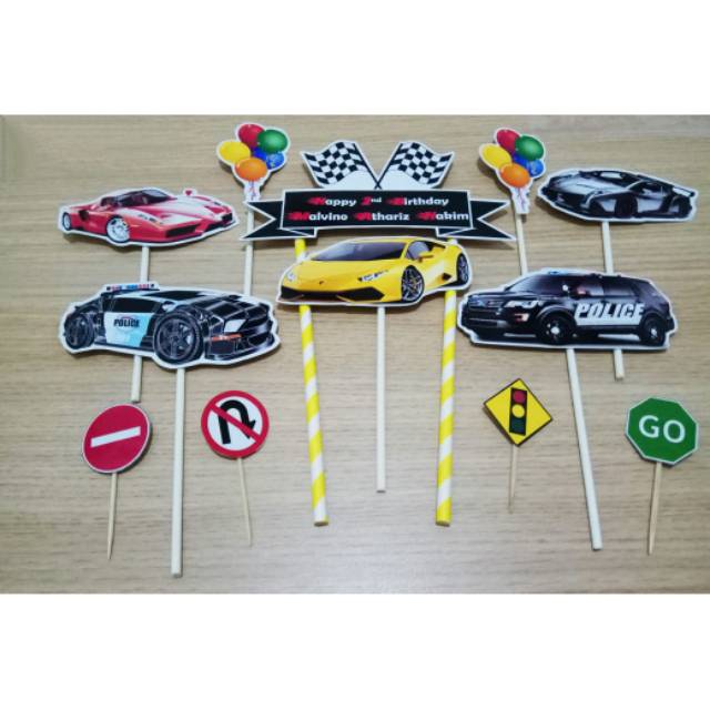 Jual Topper Hiasan Kue Mobil Balap Racing Cars Car | Shopee Indonesia