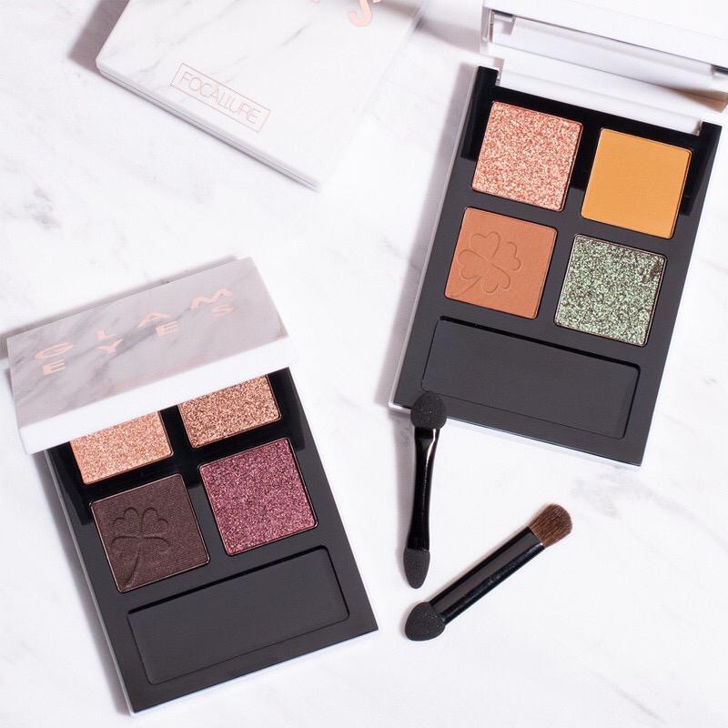 Jual Official Distributor Focallure 4 Pan Eyeshadow Glam Eyes Palette
