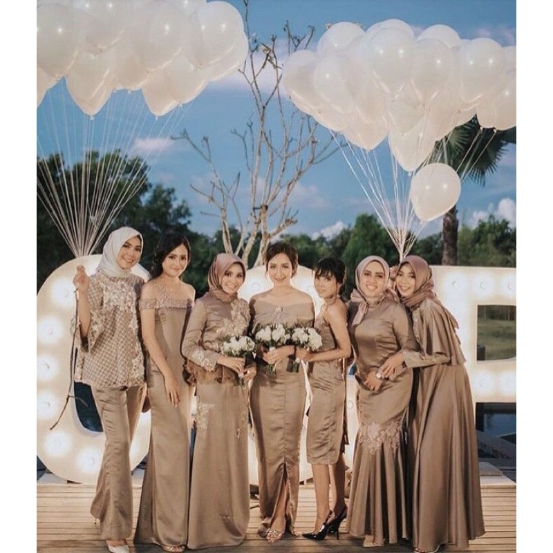 Jual Paket Kain Bridesmaid Tule Akar Mutiara Free Box | Shopee Indonesia