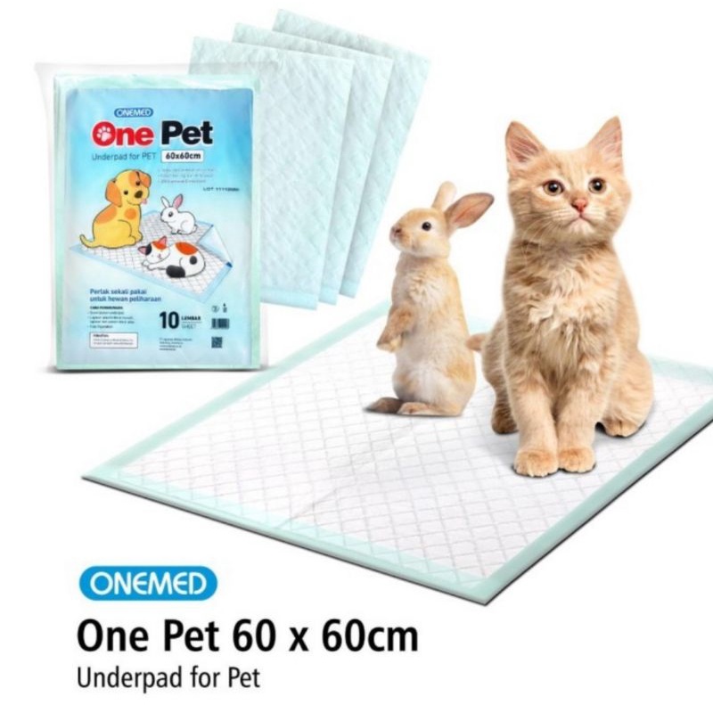 Jual underpad one ped hewan kucing anjing kelinci 60x60 training pad