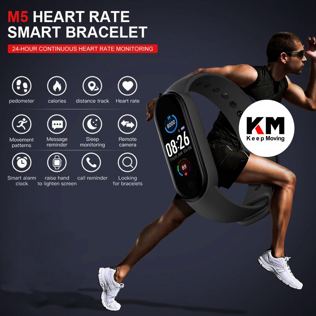 KM Smartband M5 Heart Rate Monitor Smartwatch M5 Bracelet