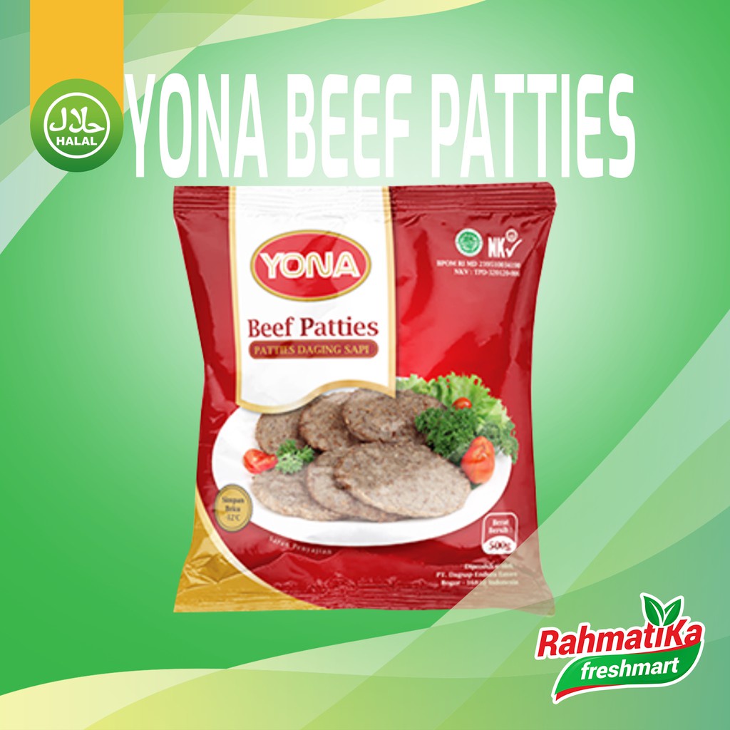 Jual Yona Beef Patties / Patty Burger Daging Sapi 500 gram Shopee