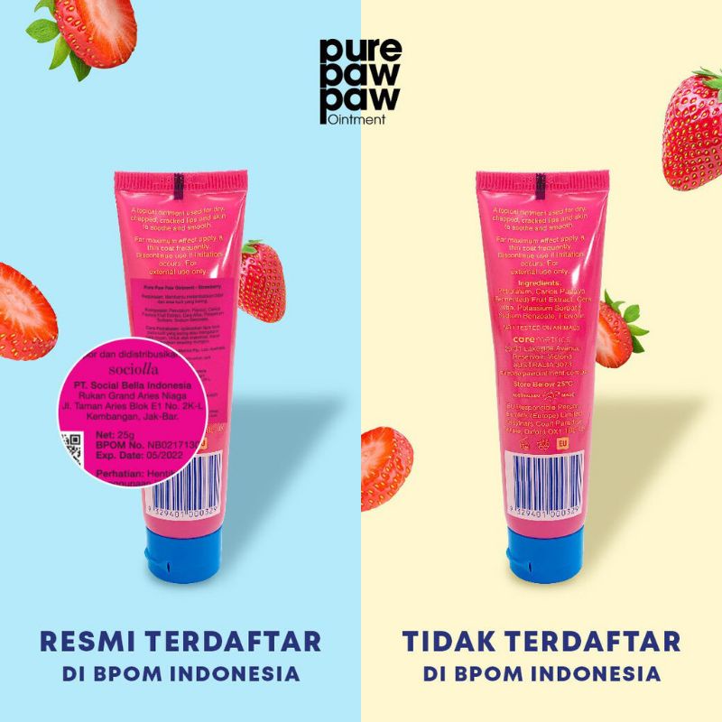 Jual Pure Paw Paw Lipbalm Strawberry Shopee Indonesia