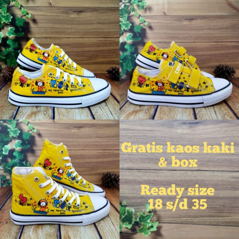 Jual SEPATU ANAK USIA 110 TAHUN SEPATU CONVERSE ANAK BTS BT21 WARNA