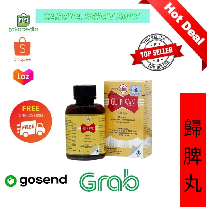 Jual Gui Pi Wan 200 Pil Obat jantung Limpa Penambah nafsu makan