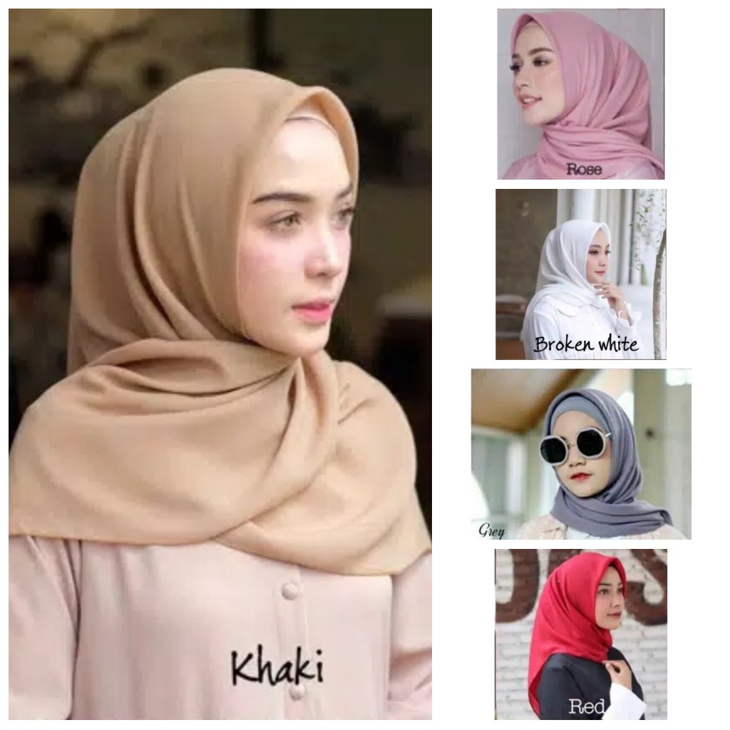 Jilbab Warna Khaki Voal Motif