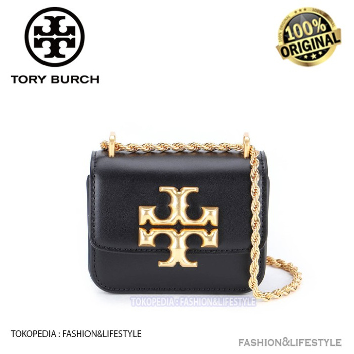 Jual Tory Burch Eleanor MinI Crossbody Bag Black 100 ORIGINAL Shopee