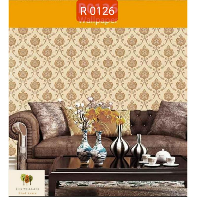 Jual Wallpaper Dinding Rona 0126 Batik Coklat Classic Modern Background Cream | Shopee Indonesia