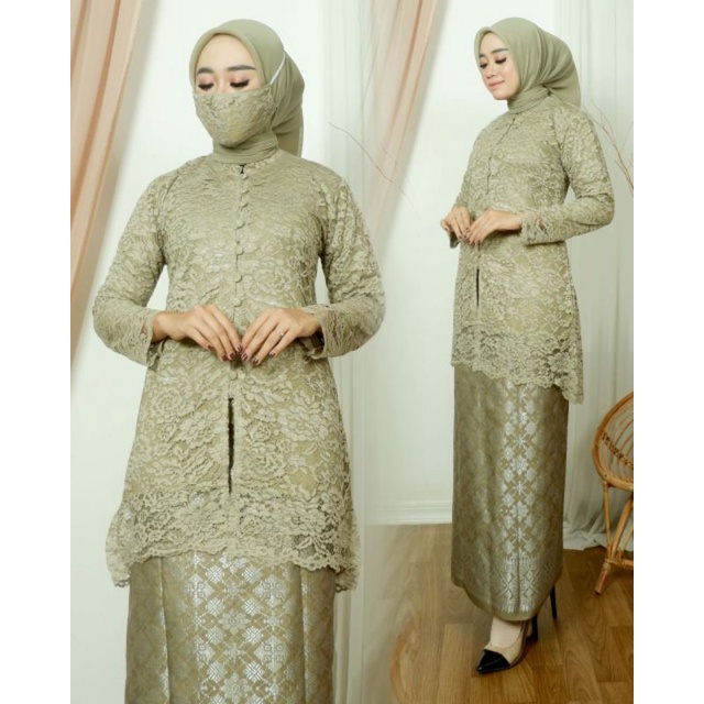 Jual SET KEBAYA TUNIK BROKAT ROK SONGKETKEBAYA BRUKAT KANCINGKEBAYA