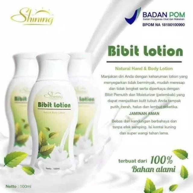 BIBIT LOTION PEMUTIH SHINING ORIGINAL BPOM 100ML SHINING BIBIT LOTION