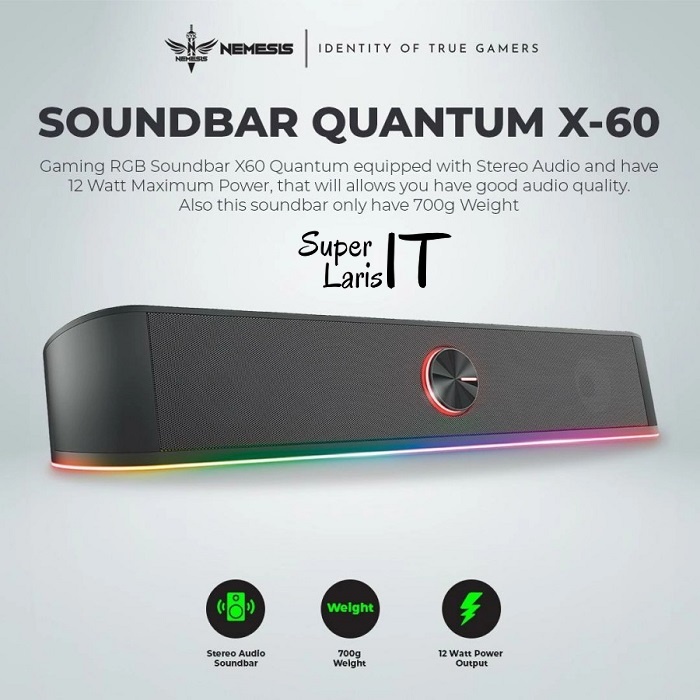 Jual Speaker Gaming Stereo Sounbard Gaming RGB NYK X60 Quantum Garansi