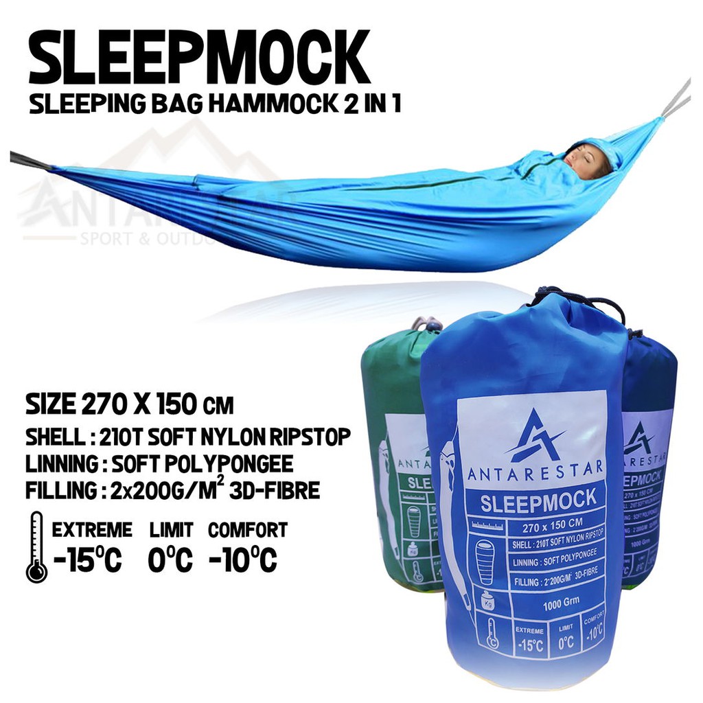 Jual Sleeping Bag Hammock 2 in 1 Sleepmock Sleep Mock Semmock Tempat