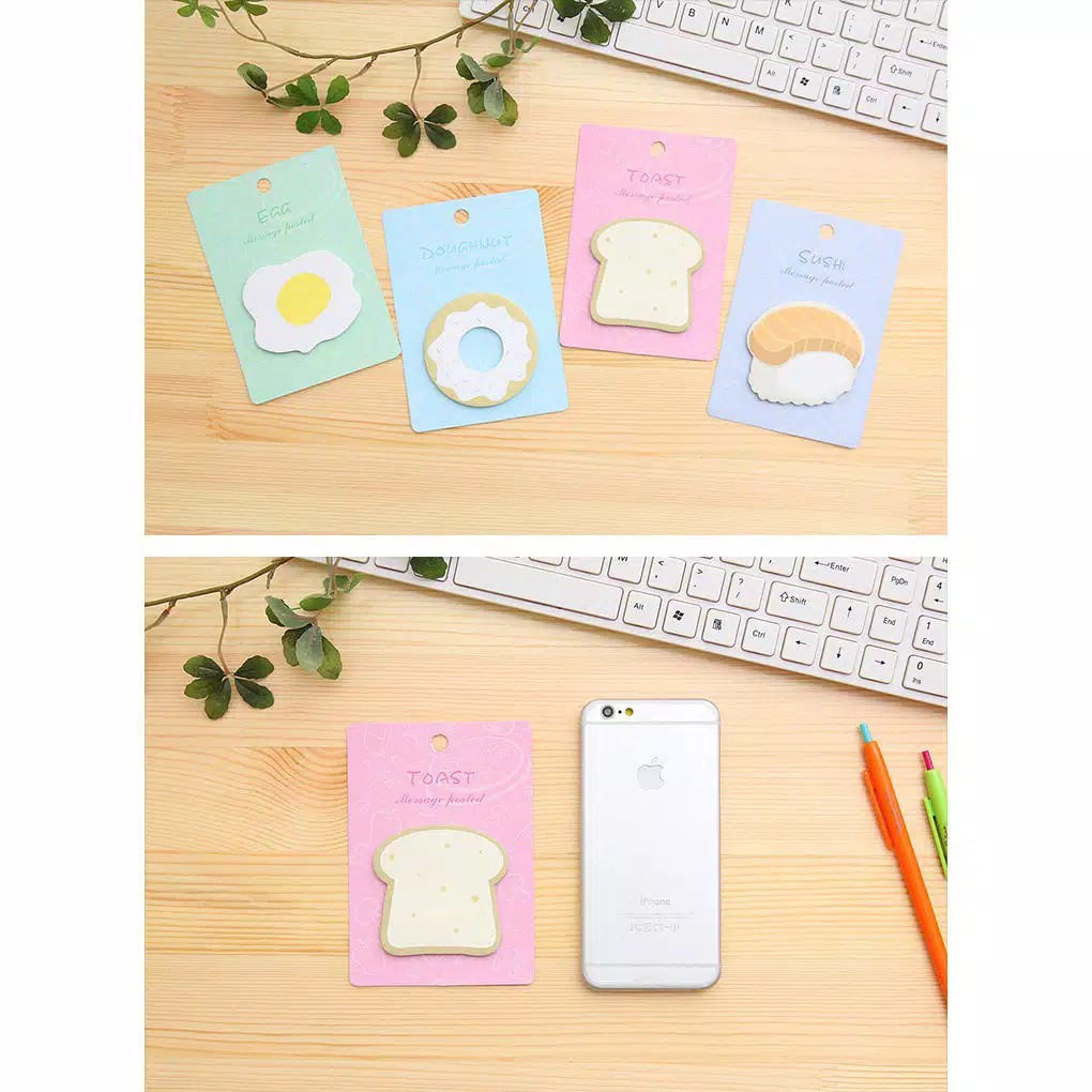 EDW SN715 Sticky Notes Lucu Motif Donat Roti Sushi Stick
