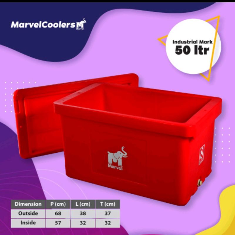 Jual CoolerBox Marvel 50Ltr Cool Box 50 Liter industrial Mark