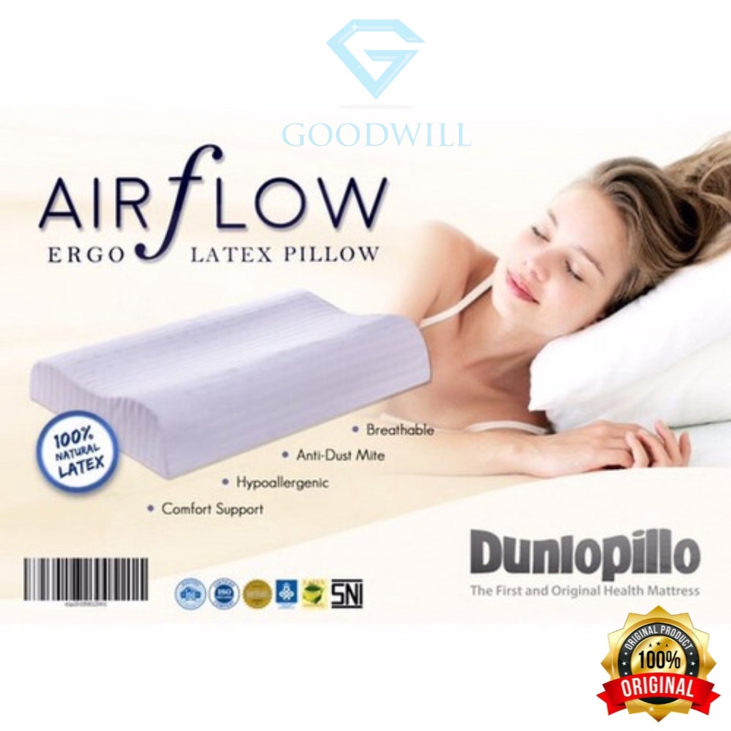 Jual Dunlopillo Ergo Airflow / Bantal Latex Ergonomis Shopee Indonesia