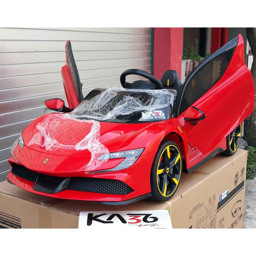 Jual Mobil Aki Anak Ferrari Sport Dengan Remote Control Usb Bluetooth Full Musik Lampu - Mobil Balap Anak - Kendaraan Rc Anak - Mobil-Mobilan Anak - Mobil Remote Control Anak - Kendaraan
