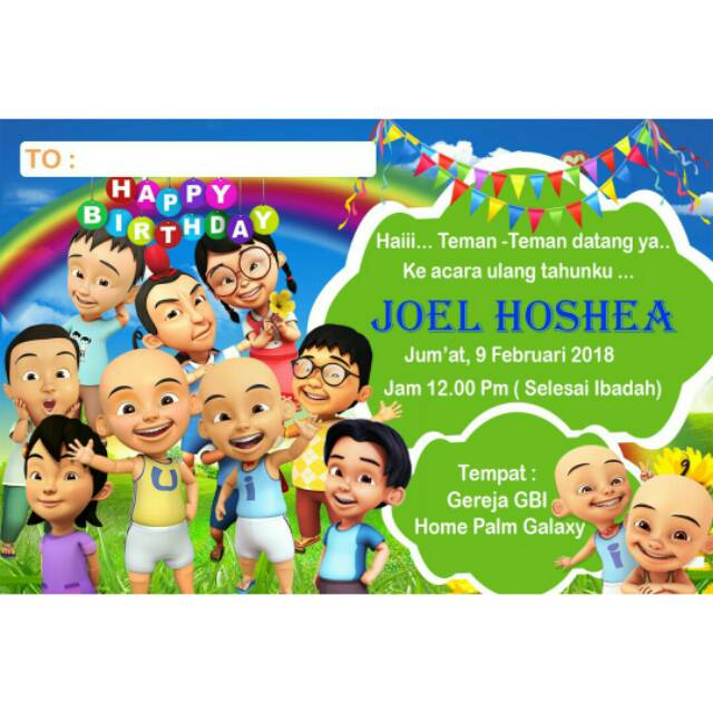 72 Koleksi Contoh Undangan Ulang Tahun Upin Ipin Terbaru