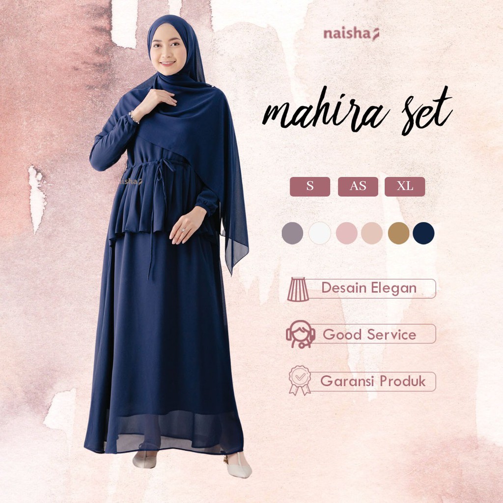 Gamis Mahira Set+Pashmina Ceruty Shopee Indonesia