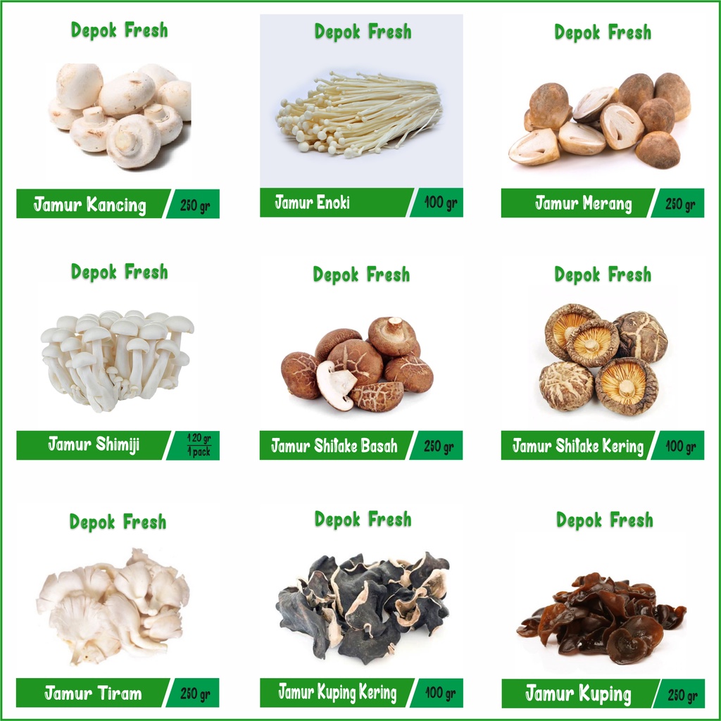 Jual Jamur Kancing / Enoki / Merang / Shimije / Simije / Shitake