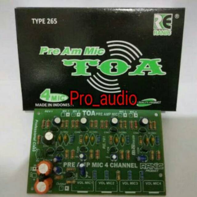 Kit pre Amp Mic TOA Penguat mic 4 channel Shopee Indonesia