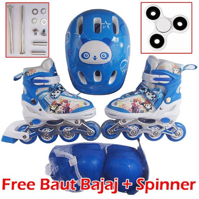 Jual Sepatu Roda Anak Full Set Komplit (Fullset Inline skate + Helm