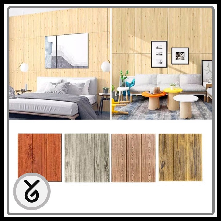 Jual Wallpaper Dinding 3D Foam Motif Kayu Wallfoam Shopee Indonesia