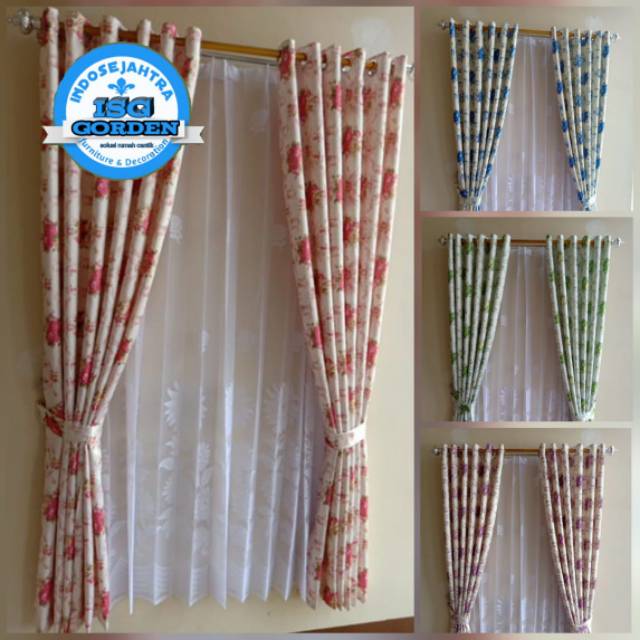 Gorden Jendela Pendek Kamar Tidur Minimalis Blackout Shabby Chic Bolak