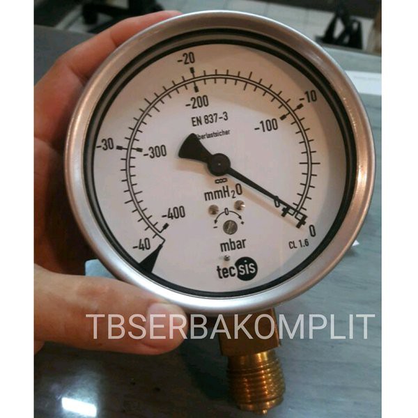 Jual Vacuum Gauge 600mm H2O Tecsic German Vakum Vacum Gage 600mmh2o 600