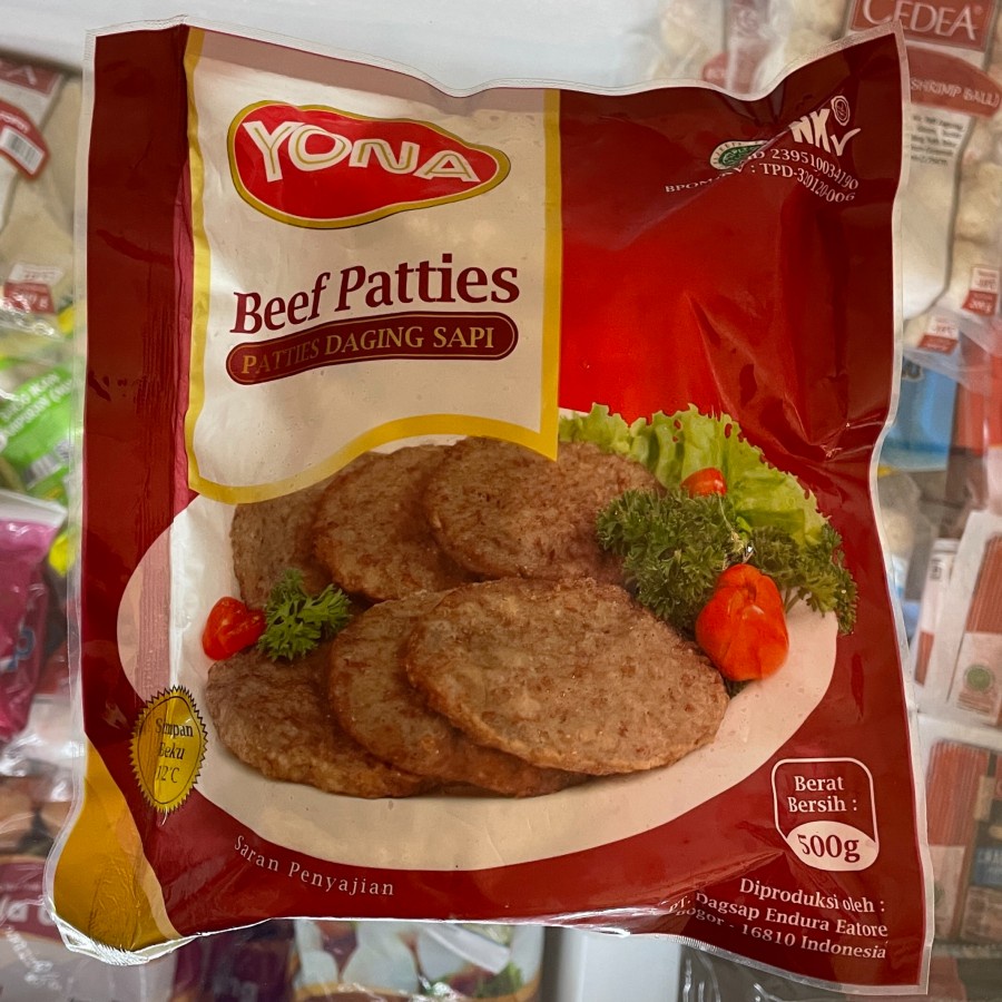 Jual YONA BEEF PATTIES ISI 10S 500GR / ISIAN BURGER / BEEF BURGER